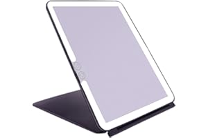 deweisn Folding Lighted Makeup Mirror with 72 LEDs 3 Colors Light Modes USB Rechargable 1800mA Batteries Portable Ultra Thin Compact Vanity Mirror Dimmable Travel Mirror