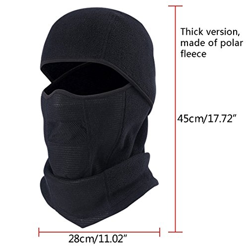 Xianheng Balaclava Face Mask Winter Outdoor Sports Cold Weather Neck Warmer Windproof for Men Women SKi Cycling Motorcycle Snowboard Hiking Running,Black
