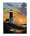 Radiance Lighted Lighthouse Canvas Print | Vibrant Beach Home Bathroom Decor | 6 x 12 Inch