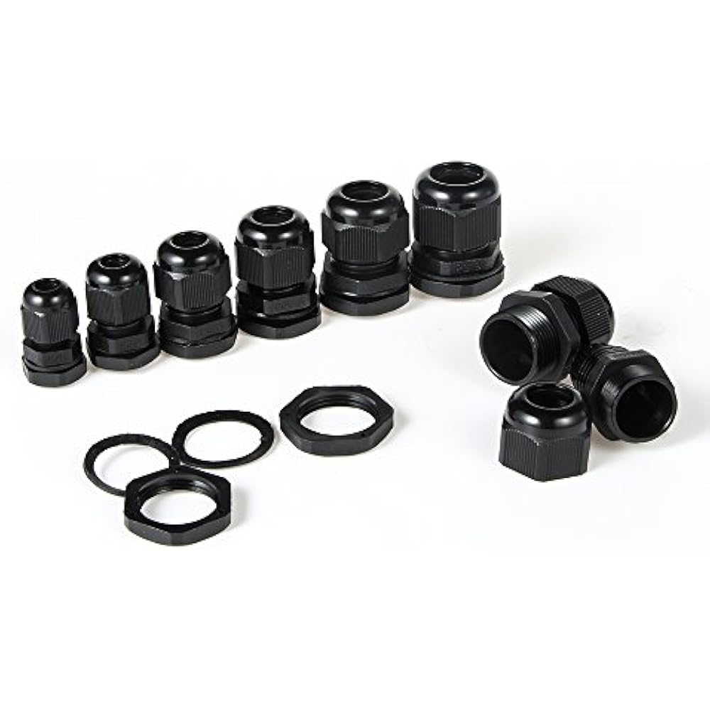 Cable Gland Conduit Fittings LOKMAN 34 Pack Plastic Waterproof