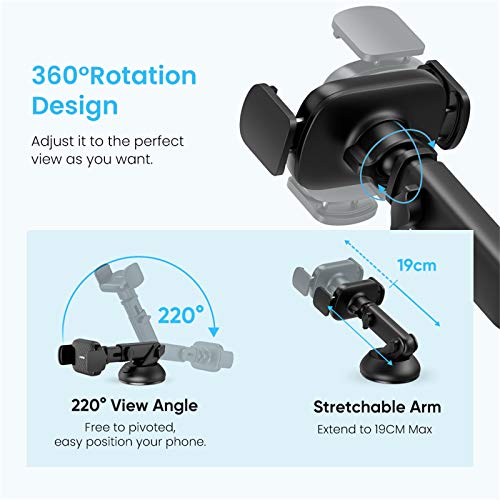 UGREEN Auto Telefoonhouder Zuignap Windscherm Voorruit Dashboard Car Holder Compatibel met iPhone 12 Pro Max SE 11 XS XR… - Afbeelding 4