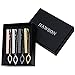 HAWSON 4 pcs Tie Clips Set for Men Necktie 2 inch Tie Bar Clip with Chain - Business Wedding Accessories