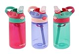 Contigo Kids Autospout Gizmo Water Bottles, 14oz (Cherry Blossom, Persian Green, & Lavender)