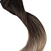 Full Shine Clip in Hair Extensions Real Human Hair Darkest Brown to Chestnut Brown Mix Ash Blonde Clip in Real Human Hair Extensions Straight Double Weft Clip in Extensions 7 Pcs 16 Inch