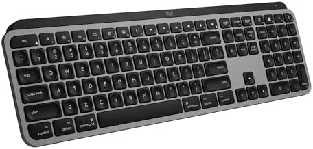 Logitech MX Keys S Mac Wireless Keyboard Fluid Precise - Space Grey | Backlit auto-illumination, Smart Actions shortcuts, 3-device Bluetooth pairing, USB-C rechargeable, 10-day battery life
