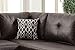 Poundex F6973 Bobkona Viola Faux Leather Left or Right Hand Chaise Sectional Set with Ottoman in Espresso | Comes in 3 packages