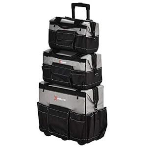 DURHAND-3pcs-Rolling-Mobile-Tool-Bag-Electrician-with-3-Bags-for-OrganizationStorage-and-Adjustable-Carrying-Handle