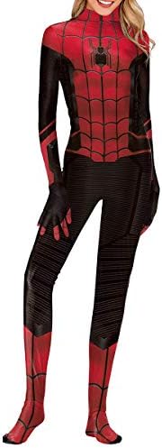 QQWE Spiderman Far From Home Cosplay Costume Women Man DC Hero Fancy Dress Clothing Superhero Spider-Man Christmas Halloween Show Bodysuit Jumpsuits,A-XS