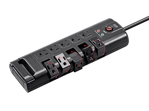 Monoprice Rotating Surge Computer Surge Protector, Black (115875)