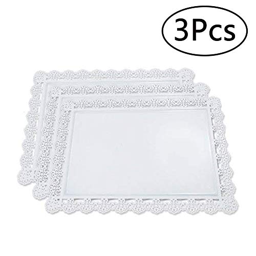 Rectangle Cupcake Stand Set of 3 Iron Cake Holder Dessert Candy Display for Wedding Birthday Party Baby Shower Bar White