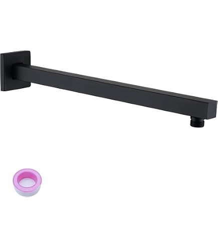 Bras D'Extension Douche Carré 60 Cm Chromé - Support Mural Pour Pomme De Douche Pluie