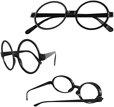 GREATLOVE 10 pcs Children's Plastic Doctor Without Lens Glasses - Halloween Costume Party Supplies（Black）