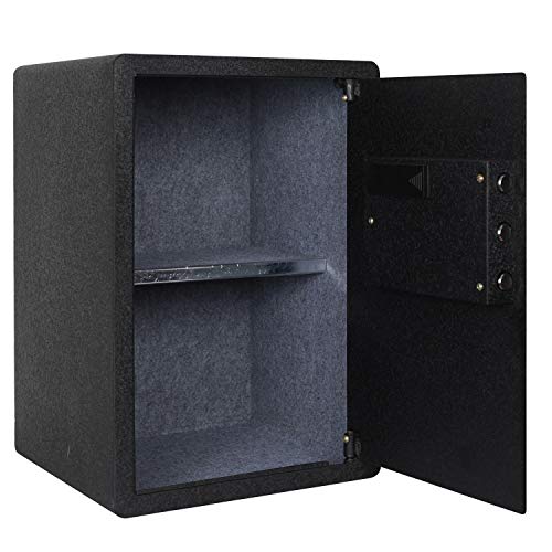 Jolitac Biometric Fingerprint Security Safe Box Smart Quick, Gun Safes for Pistols, Lock Box Cabinets, Solid Steel Safe Strongbox for Money, Jewelry, Cash Boxes, w/Deadbolt Lock (2.58 Cubic Feet)