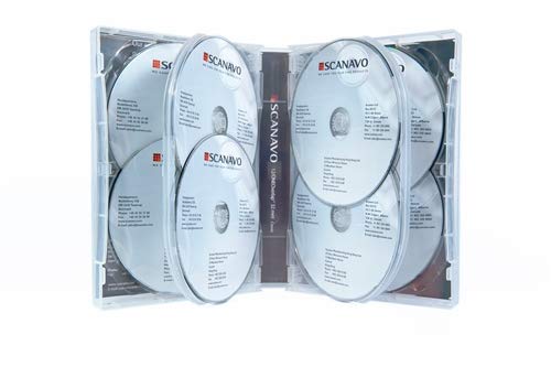Scanavo DT-S8D17 x SCANAVO 8 DISC WAY DVD CD CASE MOVIE BOX CLEAR 50MM SPINE
