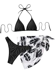 SOLY HUX Women's 3 Piece Swimsuits Print Halter