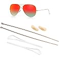 Compatible/Replacement for Ray-Ban RB3025,RB3026 RB3447 Aviator Sunglasse Temple Arms Nose Pads Temple Tips if Applicable (Gold)