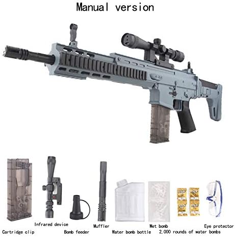 mougu8003 Adults Simulation SCAR Live-Action Battle Toy Shooting Water Gun,7-8mm Gel Soft Water Crystal Bullets