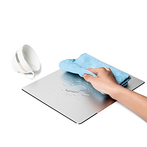 Mouse Pad, Rectangle Aluminum Gaming Mouse Pad with Double Sided Dirty and Water Resistant Non-Slip PU Base Mat for Home, Office and Travel, Micro Sand Blasting Aluminum Surface Fast and Accurate Control Easy to Clean for Computer Laptop & PC - Thumbnail 4
