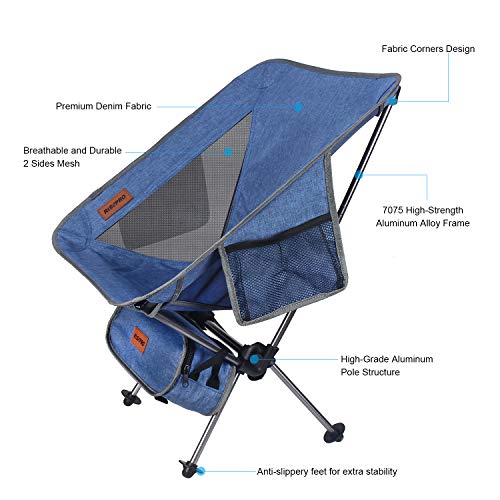 RISEPRO Denim Camping Chair Ultraleichte tragbare Klappstühle mit Tragetasche Heavy 145 KGS Kapazität Klappstuhl Camping… – Bild 4