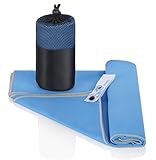 Microfiber Towel for Sport and Outdoor - Antibacterial, Quick Dry, light weight and Super Absorbent. Perfect for sport and outdoor activities, swimming, hiking, camping, yoga, beach and running