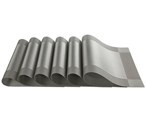 Sicohome placemats set of 6, pvc dining room placemats …