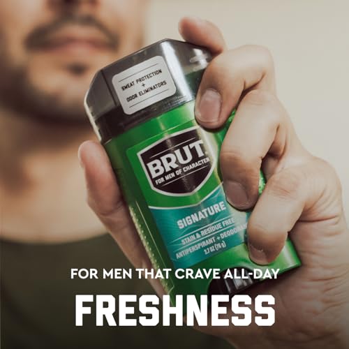 BRUT SIGNATURE SCENT ANTIPERSPIRANT AND DEODORANT – SCENTED DEODORANT STICK FOR MEN – POWERFUL SWEAT PROTECTION – ELIMINATES ODORS – 2.7 OZ