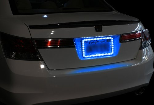 Universal 12v 54 LED Blue Color Light Acrylic License Plate Frame - Thumbnail 4