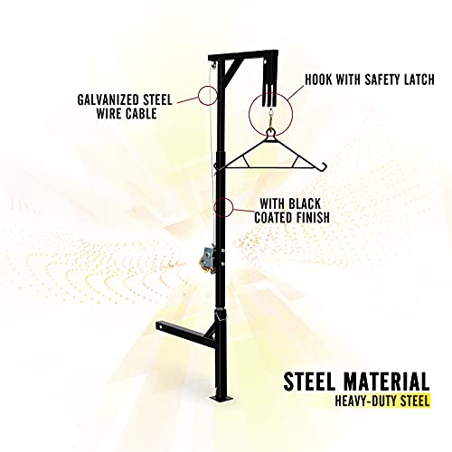 YIELDEDLAND Portable Game Hoist with 450 Pounds Capacity Truck Hitch