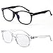 FONHCOO Blue Light Blocking Glasses Women/Men, Computer Glasses 2 Pack, Gaming Glasses with Anti Eyestrain & UV Glare Black & White