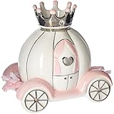 Baby Aspen Ceramic Porcelain Princess Carriage Piggy Bank, Perfect Baby Shower Gift or Room Decor