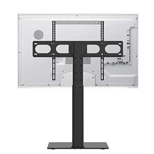 WALI Table Top TV Stand with Glass Base and Security Wire Fits Most 32