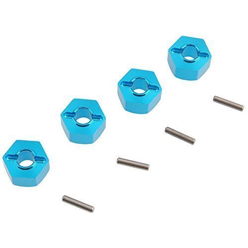 Hobbypark Aluminum Wheel Hex Hubs 12mm Drive Adapter With Pins 2x10 mm For RC Car Upgrade Replacement Parts (Pack of 4)