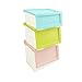 LuxorWare 3 Piece Storage Bins home Organizer for Kids Toys, Clothes & Kitchen food (Blue(S), Pink(M), Green(L)x2)