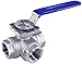Duda Energy 3WBV-WOG200-F100-L L-Type Ball Valve, 304 Stainless Steel, 3-Way, SS304 SUS304 1
