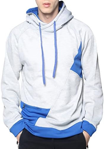 hoody mens zipped hoodie slim fit hoody mens pullover blue Hooded sweatshirt Light grey Blue l