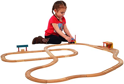 Wooden Train Tracks Accessories Set 100% Compatible with All Major Train Brands - 5 Pieces - By Dragon Drew