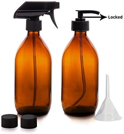 Nutra4Radiance Glass Spray and Soap Dispenser Set, 2 Pack 500ml, Amber Glass Containers with Pump & Spray, BPA-Free, Reusable - Image 4
