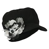 Flower Ribbon Trim Newsboy Cap
