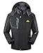 iloveSIA Men's Mountain Ski Jacket with Waterproof Windproof Rainproof Fleece Ski Coat Black Size XL