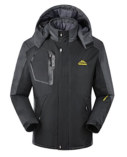 iLoveSIA Men's Mountain Waterproof Fleece Ski Jacket Windpro