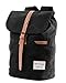 902s Minimalist Canvas College Backpack Travel Rucksack | Fits 15.6-inch Laptop | Black