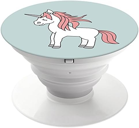 Unicorn Pop Socket, Premium Expanding Pop Socket Grip for iPhone, iPad, Galaxy, Note, Tab and Other Tablets. Great Gift, Party Favor, Cell Phone Holder and Stand. (Illustration - Green, 1 Piece)
