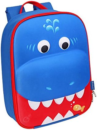 ABNII Navy Whale Animal Toddler Kids Backpack School Bag Insulated Lunch Bag Backpack