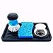 Happitasa Silicone Kitchen Sink Organizer Tray and Sponge Holder | Zigzag Style (Black, 10