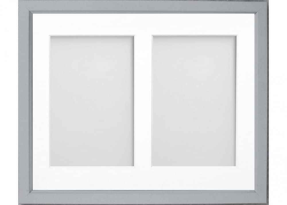 Frame Company Drayton Multi Aperture Photo Frame, Grey, 10x8 for 6x4 inch (x2)