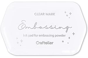 Craftelier- Embossing Ink Pad - Slow Drying, Gloss Finish | Acrylic or Rubber Stamps and Acid Free | Pad Size: 9 x 4,7 cm - Box Size: 11 x 6,9 cm | Color Transparent