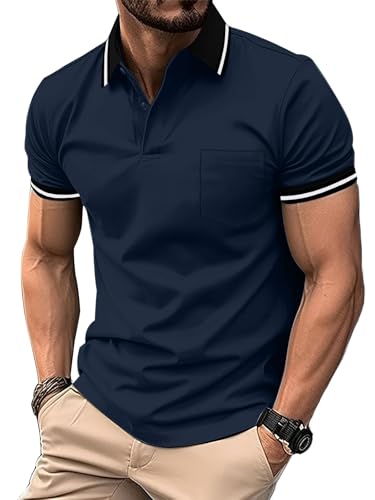 JACKETOWN 3 Pack Men's Short Sleeve Polo Shirts Lightweight Breathable Golf Casual Adult Multipack Tennis Tees