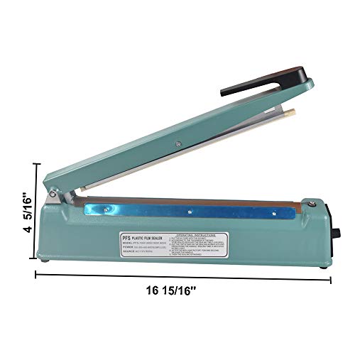 Konmee 12 inches Impulse Manual Hand Bag Sealer Heat Sealing Machine for Mylar and Cereal Bags Plastics Bags Polythene with Extra Replacement Element Grip