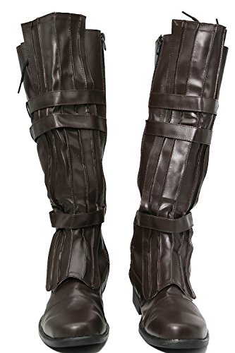 Anakin Skywalker Boots Deluxe Brown PU Shoes Star Cosplay Wars Costume Xcoser