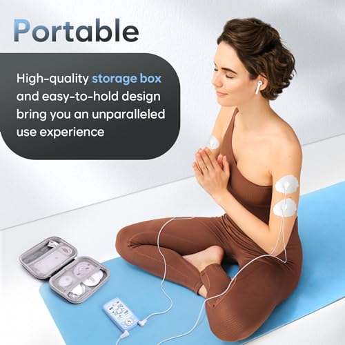 Easy@Home TENS Machine EMS: TENS Machine for Pain Relief Muscle Stimulator for Back Pain EMS | EMS Foot Massager | Back Massage Machine | Dual Channel 24 Modes 12 Pads Replacements